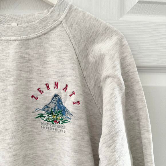 Switcher Vintage Grey Zermatt Matterhorn Switzerland Destination Sweatshirt M - Picture 2 of 7